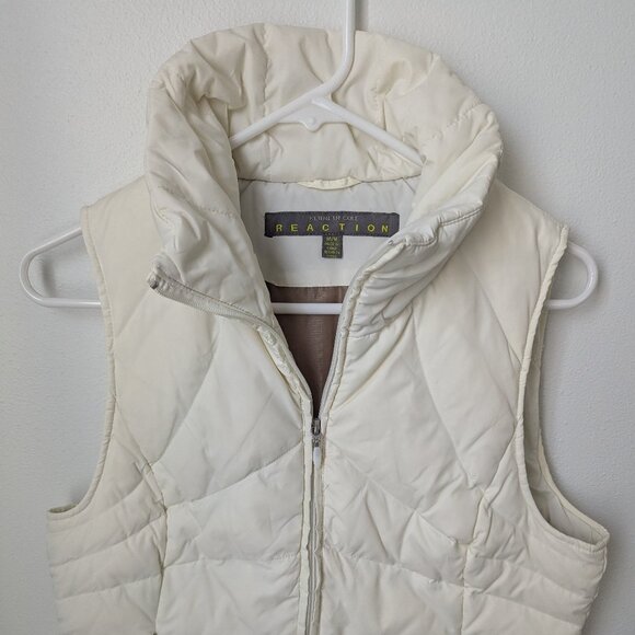 Kenneth Cole Reaction Off-White Puffer Zip Up Vest, Medium - Picture 4 of 5